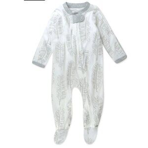 Honest Baby 6-9 Months Long Sleeve Sleep N Play Footed Pajamas / Palm Leaves